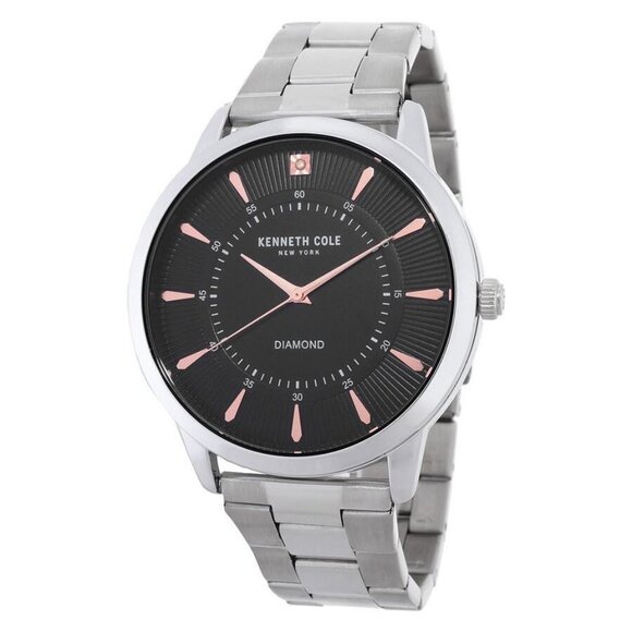 NWT Authentic Kenneth Cole New York Quartz Black Dial Men's Watch - Picture 1 of 3